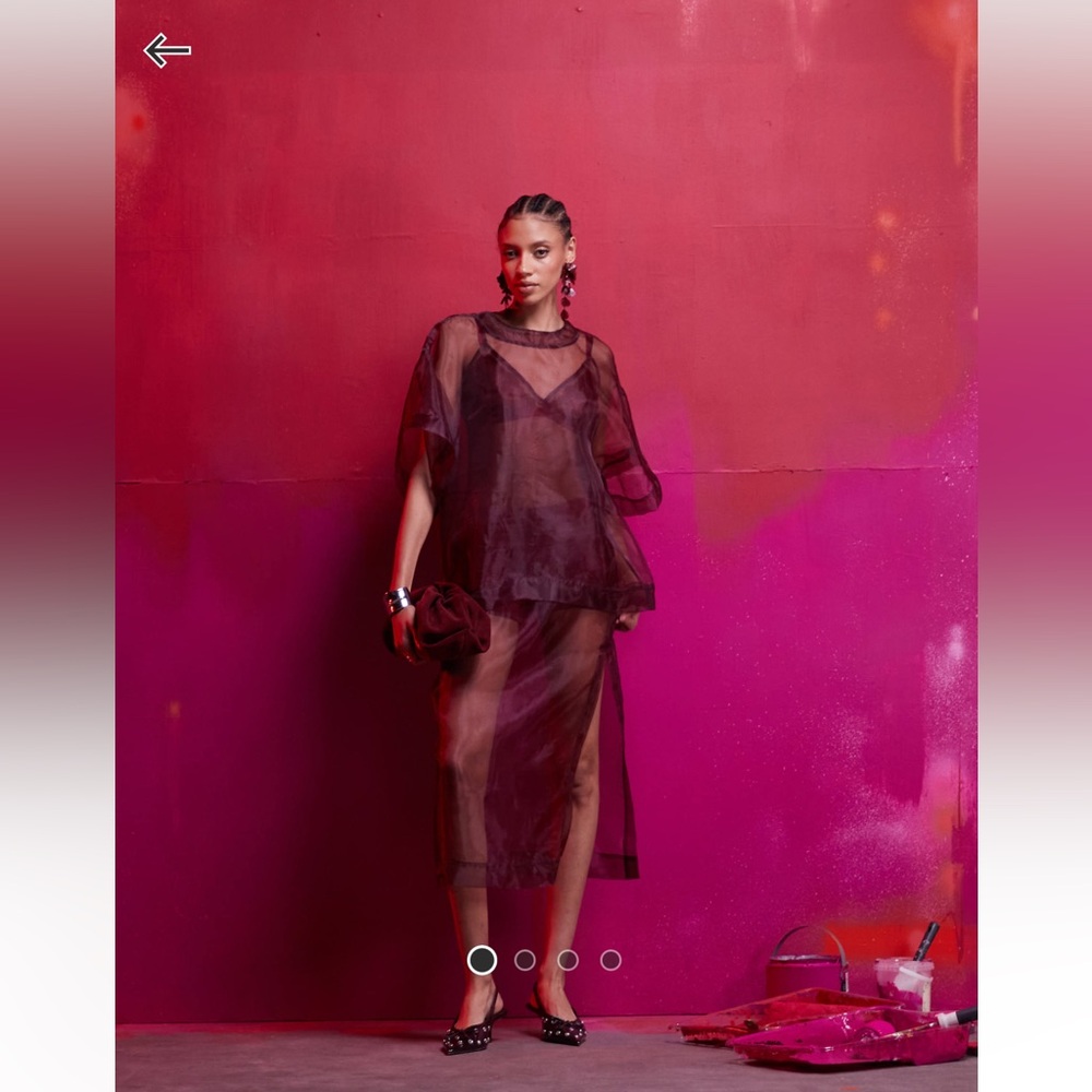 ASOS Burgundy mesh set